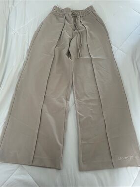 Wide Leg Drawstring Pants in Taupe